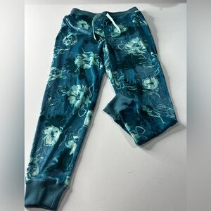 LuLaRoe Medium Floral Blue Jogger Pants